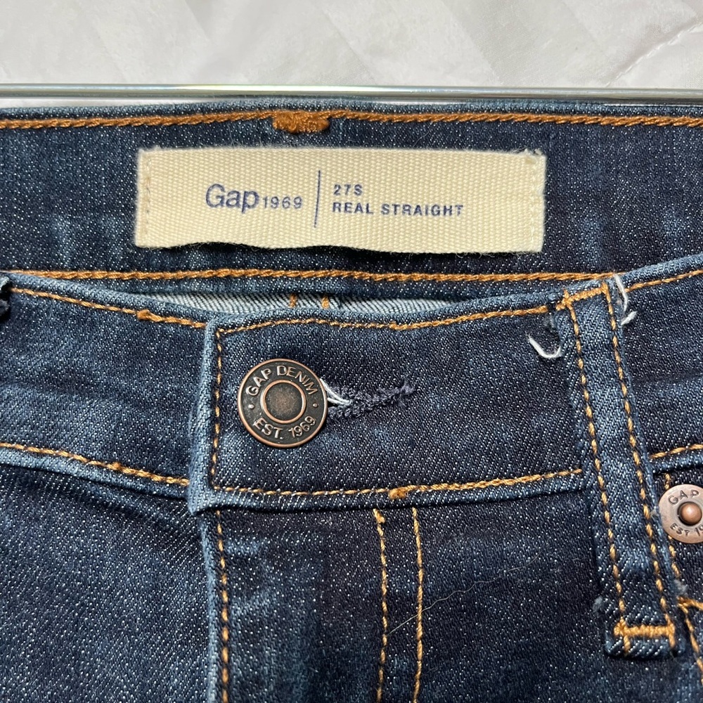 GAP Dark Wash Real Straight Jeans